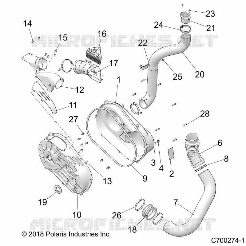 DRIVE TRAIN, CLUTCH COVER AND DUCTING