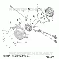 ENGINE, STATOR AND FLYWHEEL