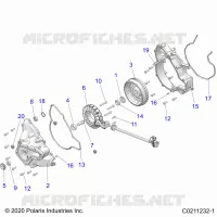 ENGINE, STATOR COVER AND FLYWHEEL