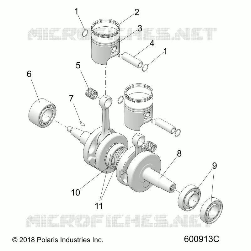 ENGINE, PISTON AND CRANKSHAFT