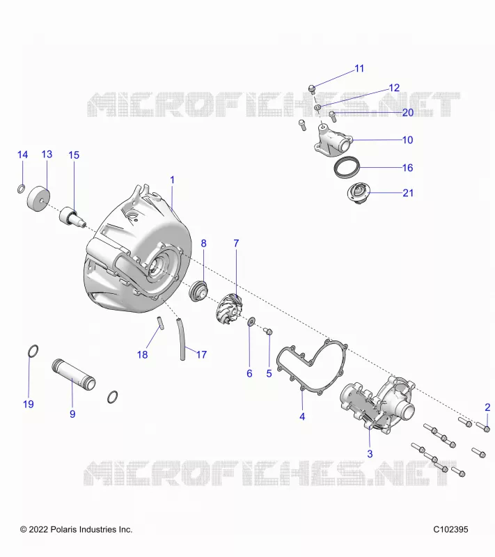ENGINE, COOLING SYSTEM AND WATER PUMP