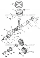 CRANKSHAFT AND PISTON MAGNUM 2X4 W97AA42A (4940704070C010)