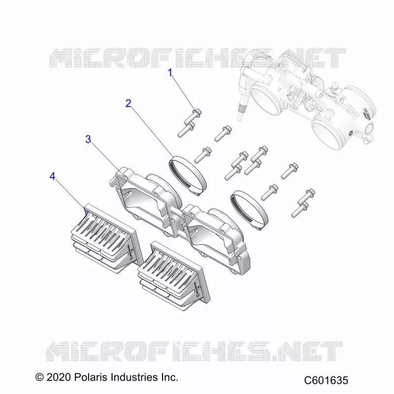 ENGINE, REED VALVE AND THROTTLE BODY ADAPTOR -S23TLP8RS (C601635)