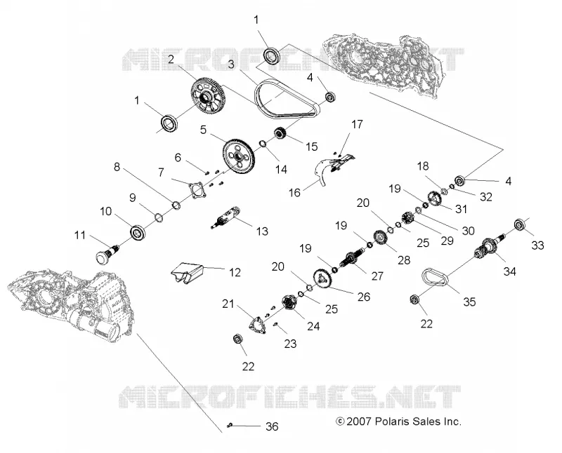 DRIVE TRAIN, MAIN GEARCASE INTERNALS