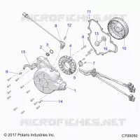ENGINE, STATOR AND FLYWHEEL