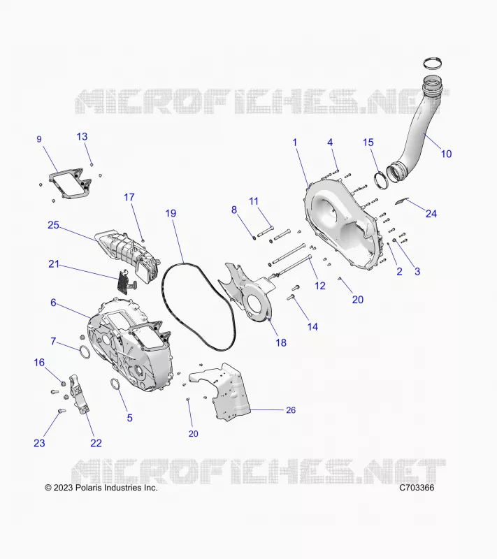 DRIVE TRAIN, CLUTCH COVER AND DUCTING
