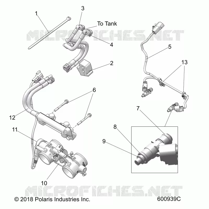 FUEL SYSTEM, RAIL, LINES AND THROTTLE BODY