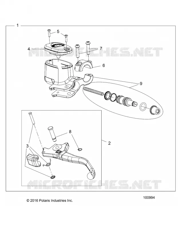 FRONT BRAKE BRAKE LEVER AND MASTER CYLINDER