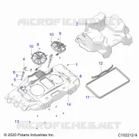 ENGINE, COOLING SYSTEM, FANS AND SHROUDS