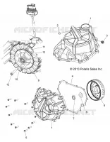 ENGINE, STATOR COVER AND FLYWHEEL