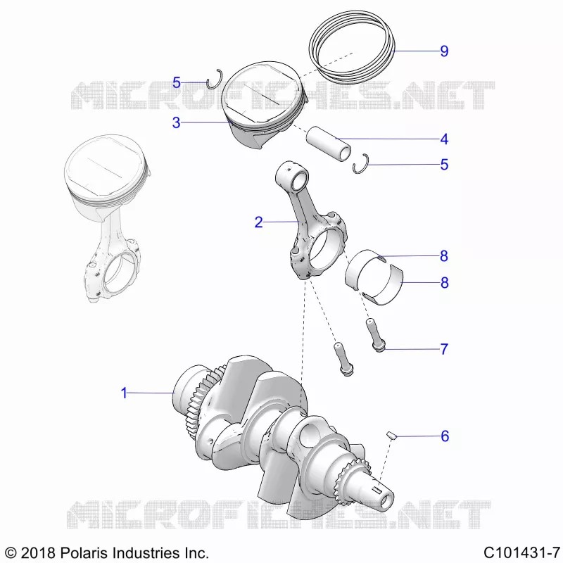 ENGINE, CRANKSHAFT AND PISTON