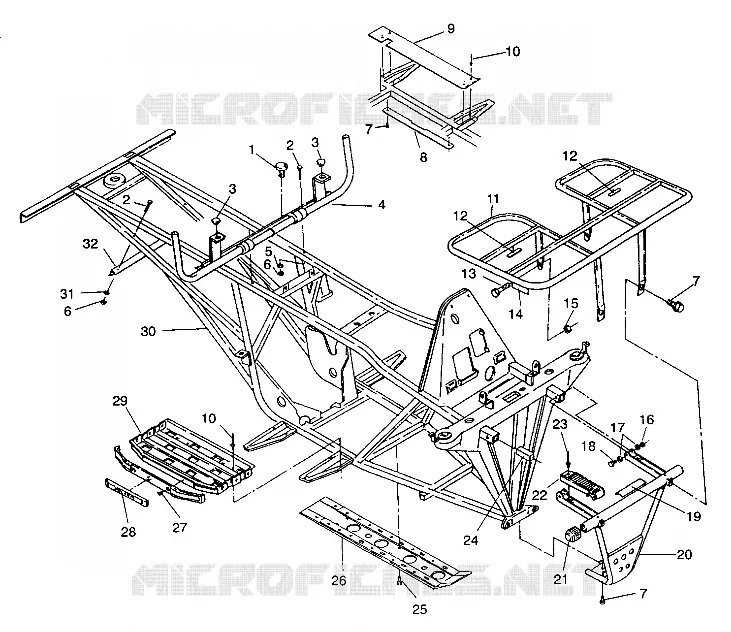BUMPER / RACKS MOUNTING 6X6 250 W938727 (4924092409003A)