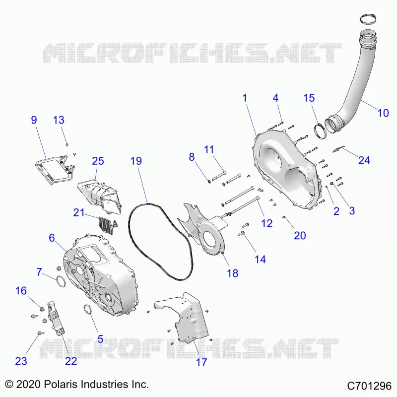 DRIVE TRAIN, CLUTCH COVER AND DUCTING