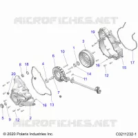 ENGINE, STATOR COVER AND FLYWHEEL
