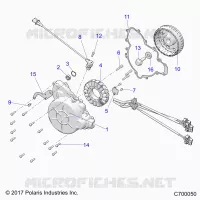 ENGINE, STATOR AND FLYWHEEL