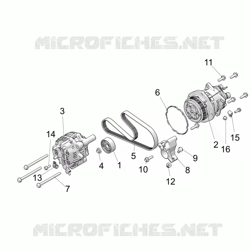 ENGINE, ALTERNATOR AND COMPRESSOR