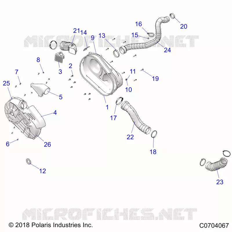 DRIVE TRAIN, CLUTCH COVER AND DUCTING