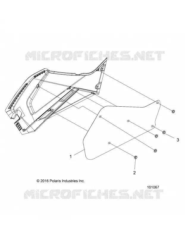 BODY, RIGHT HAND SIDE PANEL HEAT SHIELD AND HARDWARE 1 UP