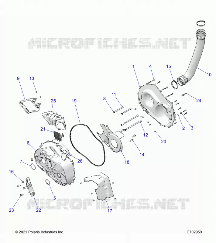 DRIVE TRAIN, CLUTCH COVER AND DUCTING