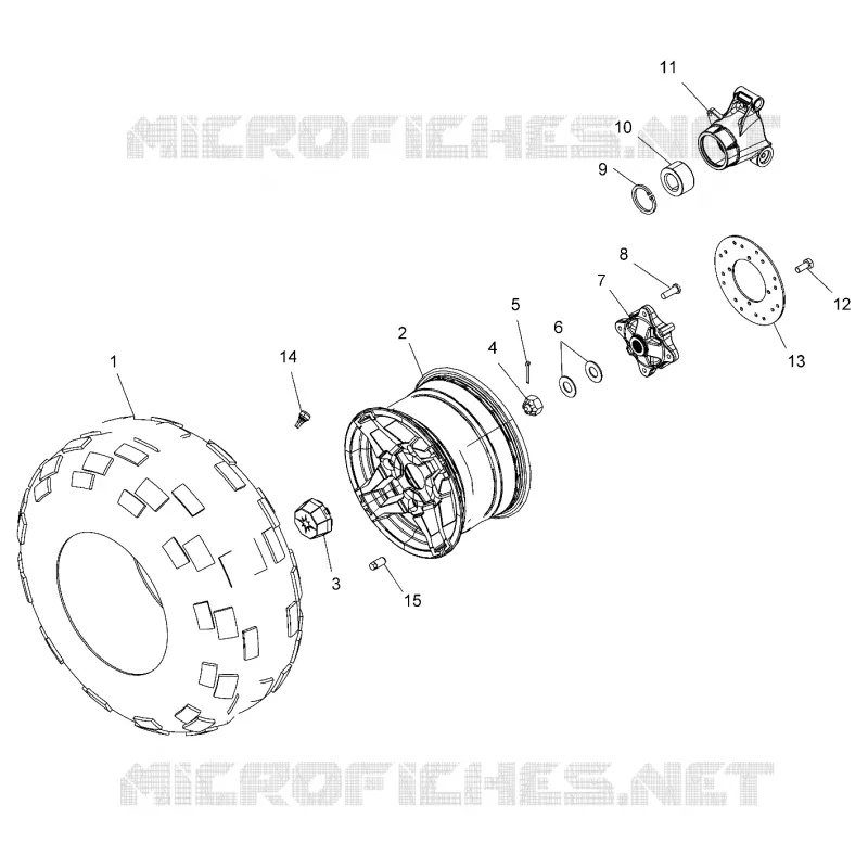 WHEELS, REAR TIRE AND BRAKE DISC