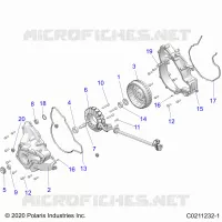 ENGINE, STATOR COVER AND FLYWHEEL