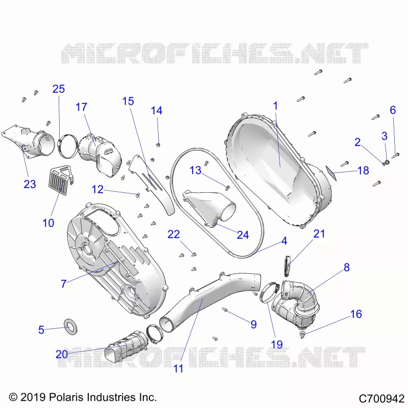 DRIVE TRAIN, CLUTCH COVER AND DUCTING