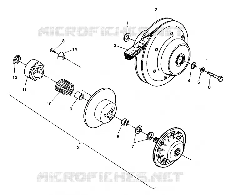 DRIVEN CLUTCH ASSEMBLY 4X4 250 W938127 (4924042404024A)