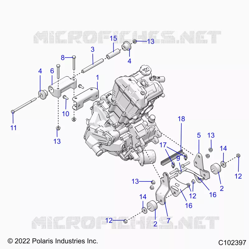 ENGINE, MOUNTING & LONG BLOCK
