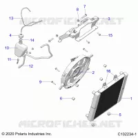 ENGINE, COOLING SYSTEM, RADIATOR, FAN & OVERFLOW BOTTLE