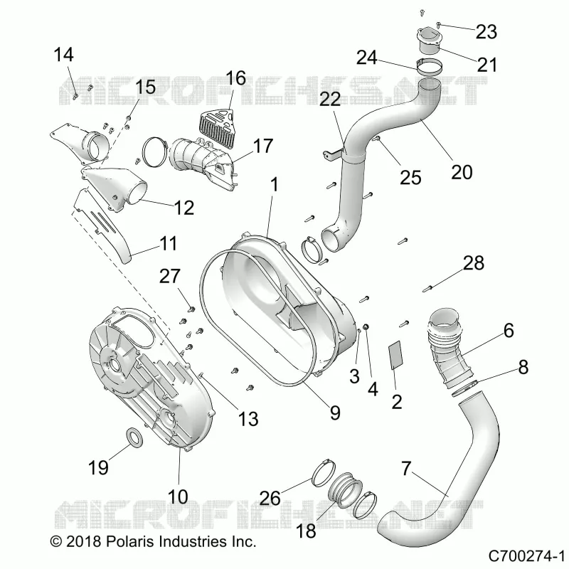 DRIVE TRAIN, CLUTCH COVER AND DUCTING