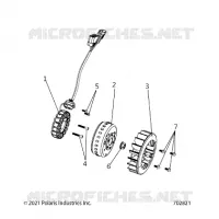 ENGINE, STATOR AND FLYWHEEL