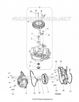 ENGINE, STATOR COVER AND FLYWHEEL