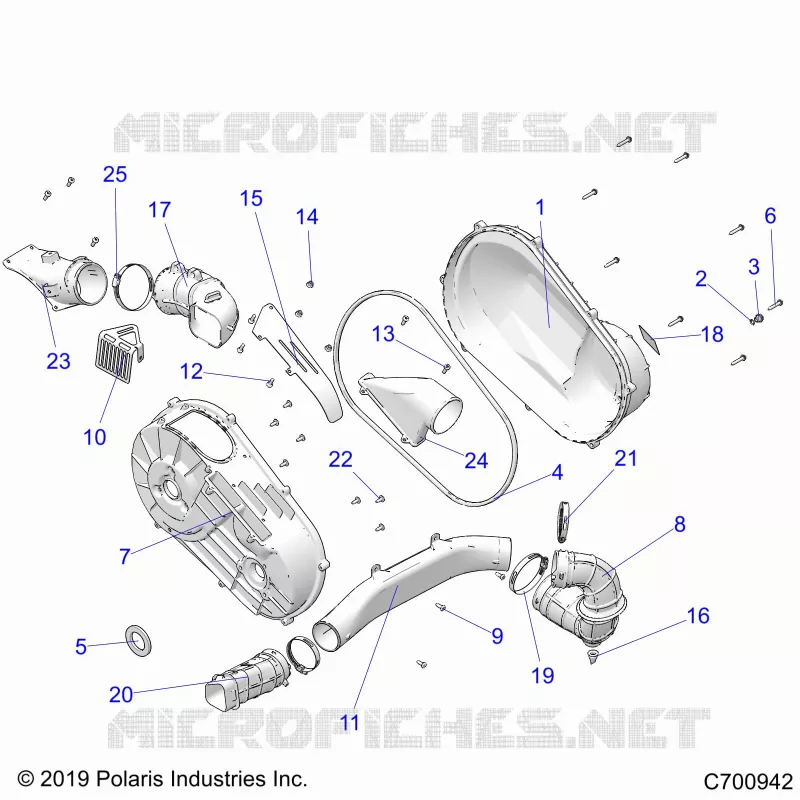 DRIVE TRAIN, CLUTCH COVER AND DUCTING
