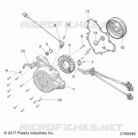 ENGINE, STATOR AND FLYWHEEL