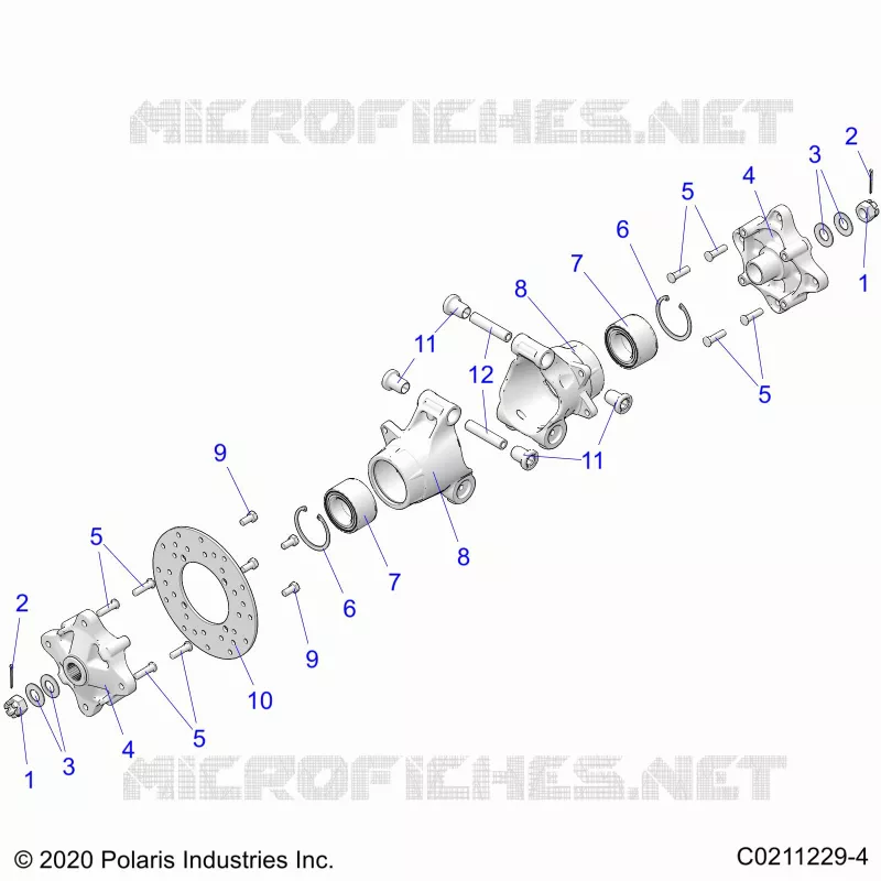 REAR SUSPENSION HUBS, CARRIER AND BRAKE DISC