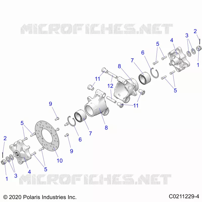 REAR SUSPENSION HUBS, CARRIER AND BRAKE DISC
