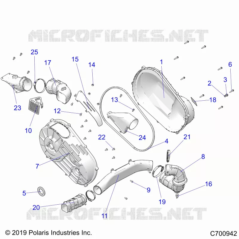DRIVE TRAIN, CLUTCH COVER AND DUCTING