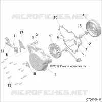 ENGINE, STATOR AND FLYWHEEL