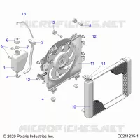 ENGINE, COOLING SYSTEM, RADIATOR, FAN & OVERFLOW BOTTLE