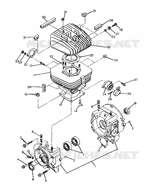 CRANKCASE AND CYLINDER  BIG BOSS 4X6 (4919801980037A)