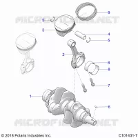 ENGINE, CRANKSHAFT AND PISTON
