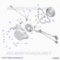 ENGINE, STATOR AND FLYWHEEL