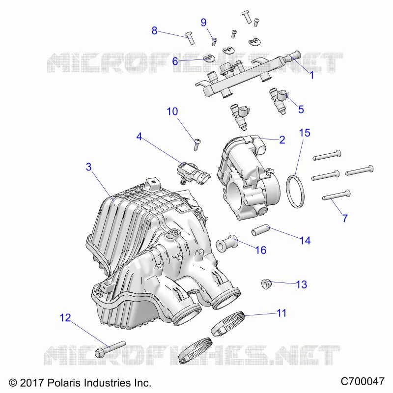 ENGINE, AIR INTAKE MANIFOLD, THROTTLE BODY, FUEL RAIL