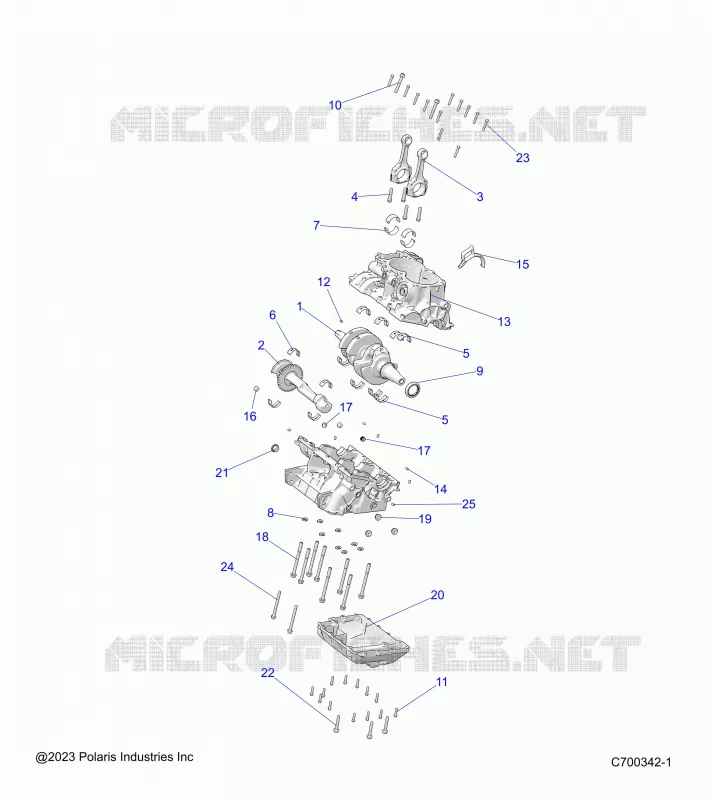 ENGINE, CRANKCASE AND CRANKSHAFT