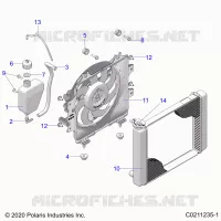 ENGINE, COOLING SYSTEM, RADIATOR, FAN & OVERFLOW BOTTLE