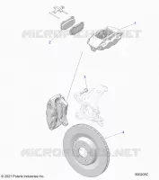 BRAKES, FRONT BRAKE CALIPER (R MODELS) BREMBO