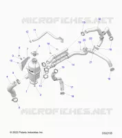 ENGINE, COOLANT BOTTLE AND HOSES
