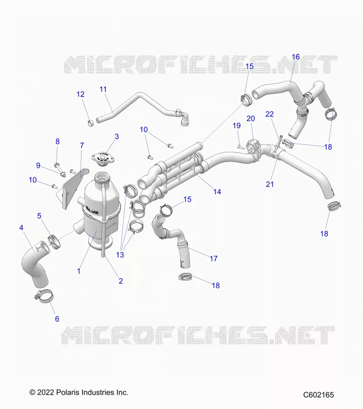 ENGINE, COOLANT BOTTLE AND HOSES