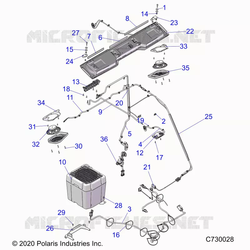 BODY ROOF AUDIO ELECTRICAL, COMPONANTS, RIDE COMMAND PREMIUM
