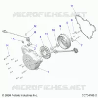 ENGINE, STATOR AND FLYWHEEL